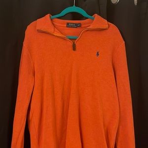 Polo quarter zip, fall orange, medium
